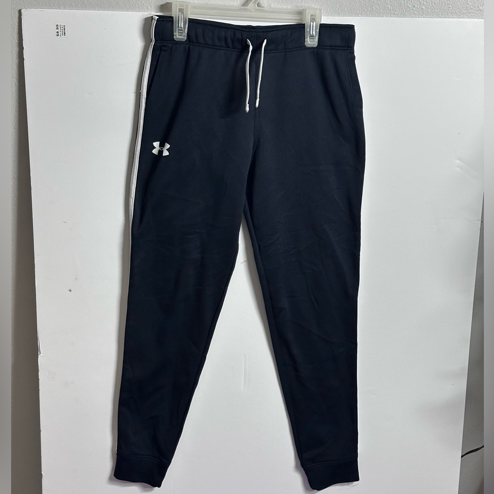 Under Armour Kids Unisex Black SweatPants Joggers Loose Coldgear size L